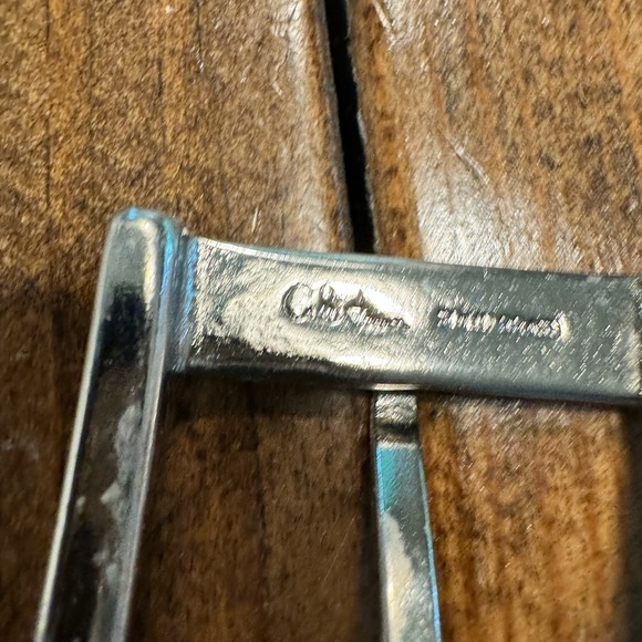 Cole Haan Black Leather Brauded Belt with Signature Silver Tone Buckle Size 38 - Picture 5 of 8